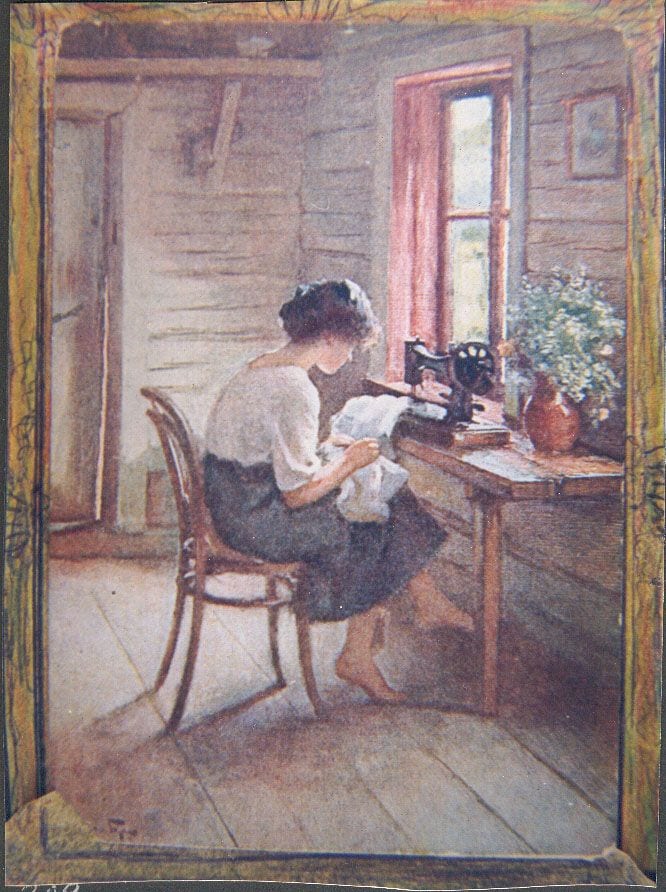 Historical photograph of Seamstress, 1913 from the family album
