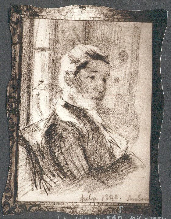 Historical photograph of Mama, One Month Before My Birth, 1890 from the family album