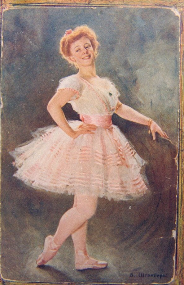 Historical photograph of Olga Preobrajenska ( Preobrazhenskaya) from the family album