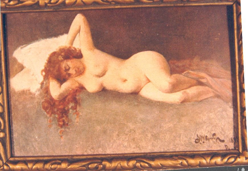 Historical photograph of Nude In Rome, 1895 from the family album