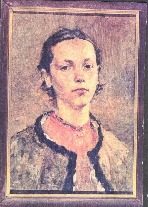 Historical photograph of Village girl from Lubanova, 1886 from the family album