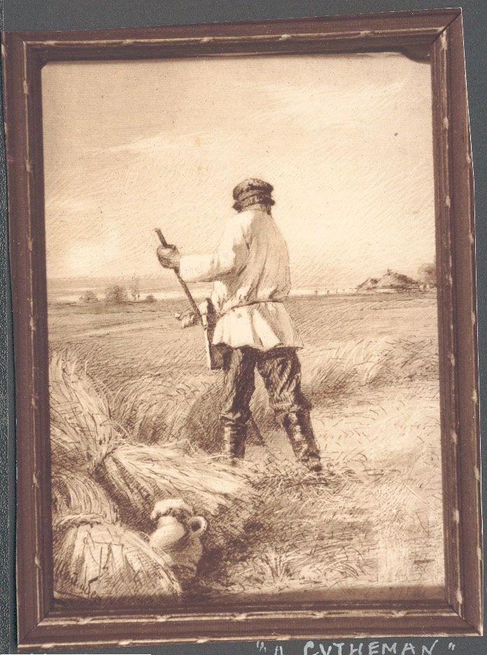 Historical photograph of A Scythman, 1889 from the family album