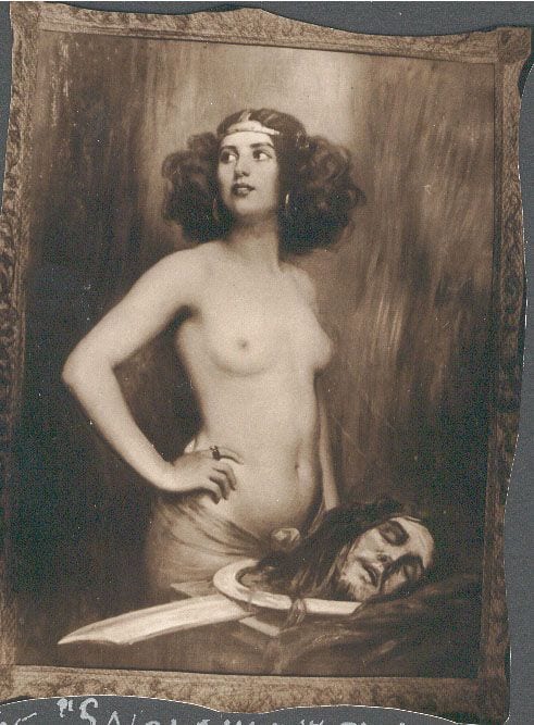 Historical photograph of Salome with John the Baptist head on a Platter, 1910 from the family album