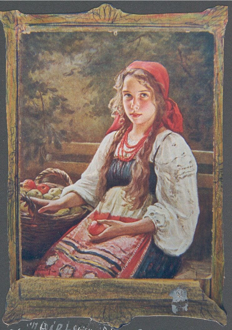 Historical photograph of Girl With Apples, 1906 from the family album
