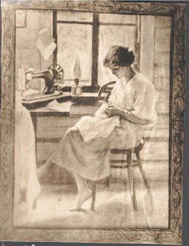Seamstress, 1912, painting by Victor Stember