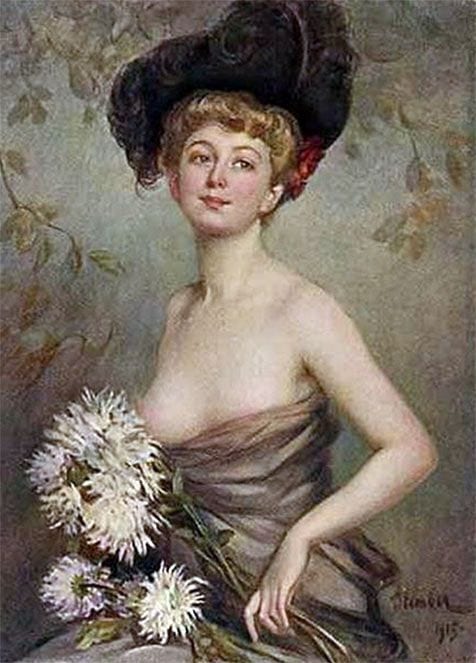 Model From Vienna, 1913, painting by Victor Stember