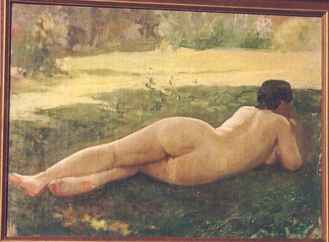 Sunbath, 1900, painting by Victor Stember