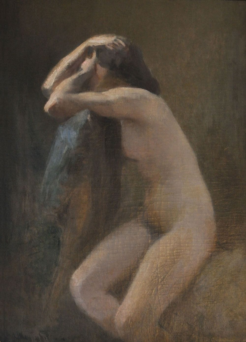 Crying nude, 1900, painting by Victor Stember