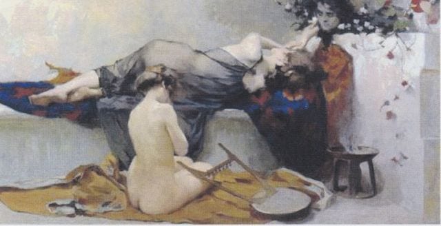 A Musical Moment, painting by Victor Stember
