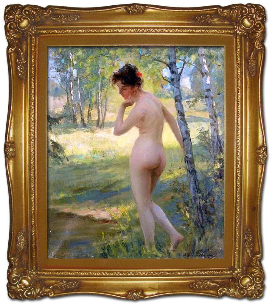 Standing Nude, painting by Victor Stember
