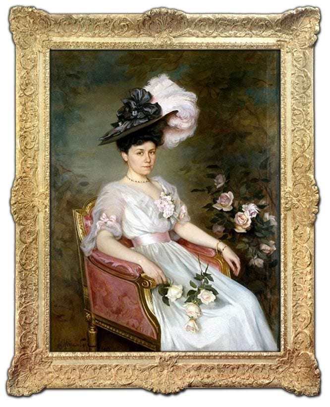Portrait of S. M. Rayevskaya, 1907, painting by Victor Stember