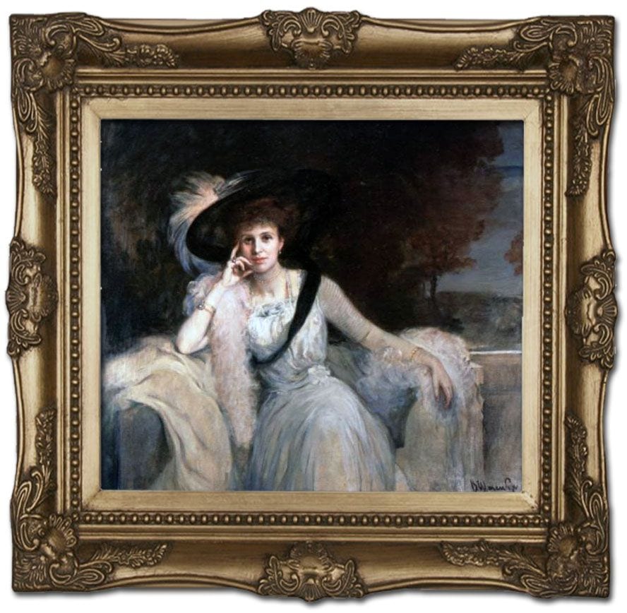 Unknown woman with Sash, painting by Victor Stember