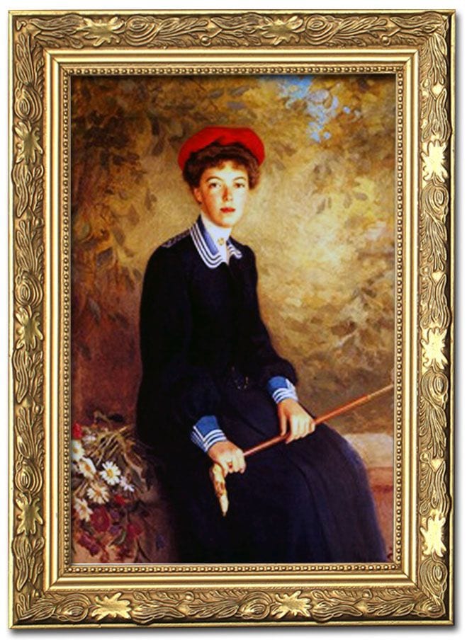 Imperial Highness Grand Duchess Olga Alexandrovna Romanoff, 1908, painting by Victor Stember