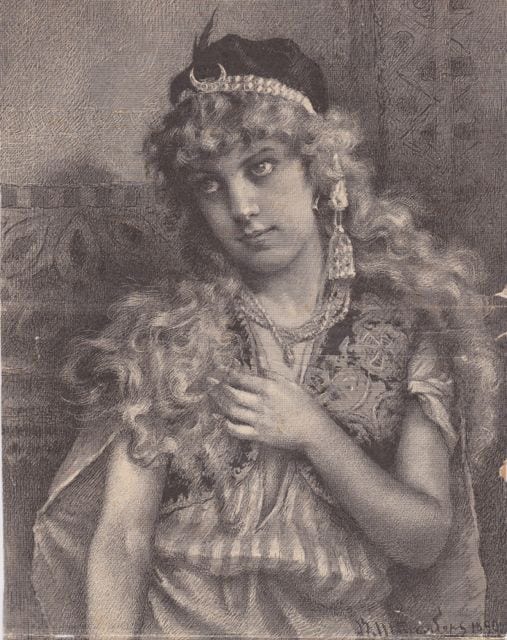 Unknown Title: Gypsy?, 1890, painting by Victor Stember