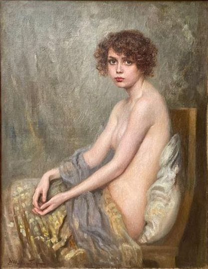 Seated Nude, painting by Victor Stember