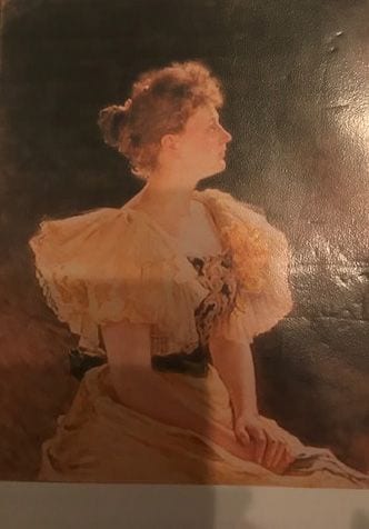 Portrait of unknown lady(Morozova?), 1899, painting by Victor Stember