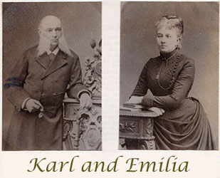 Karl and Emilia Stember, Victor’s parents, in two nineteenth-century studio photographs