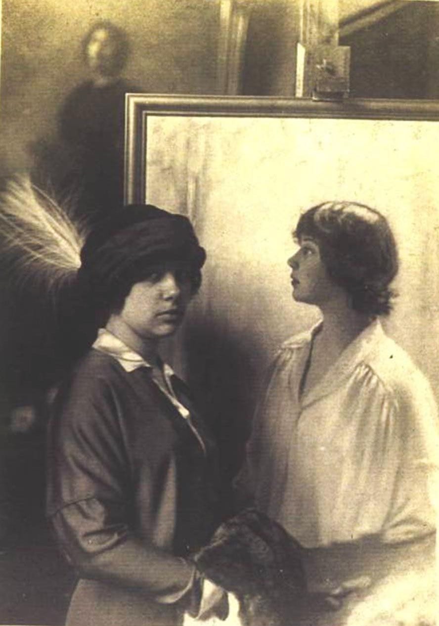 This is a unique photo because it shows three images of Stember's daughter Nadja. In the far backgro