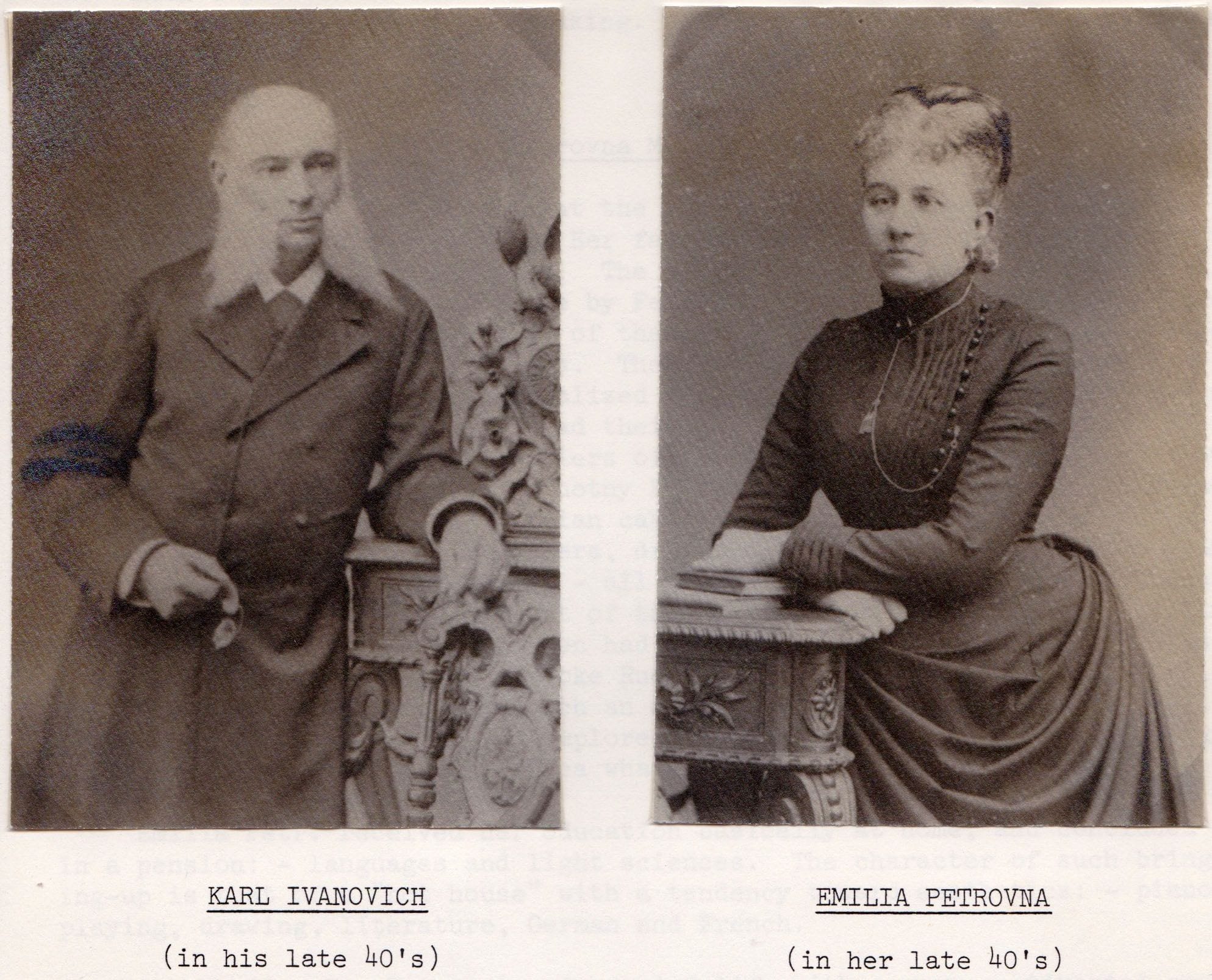 Victor's parents, Karl and Emília,