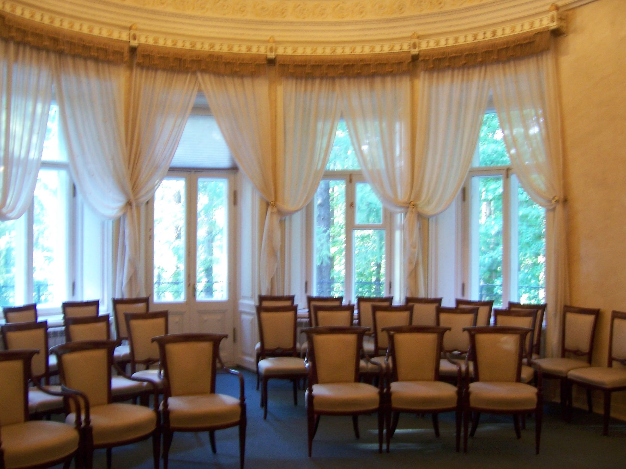This lovely room is at the Serednikova Estate outside of Moscow and is the Music room which has the